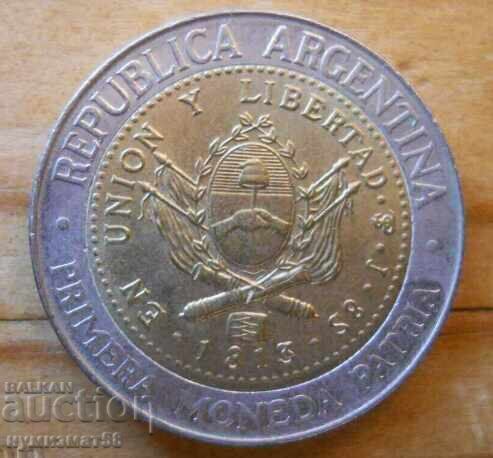 1 peso 2013 - anniversary - Argentina (bimetal) with price 3.00 BGN | € 1.53