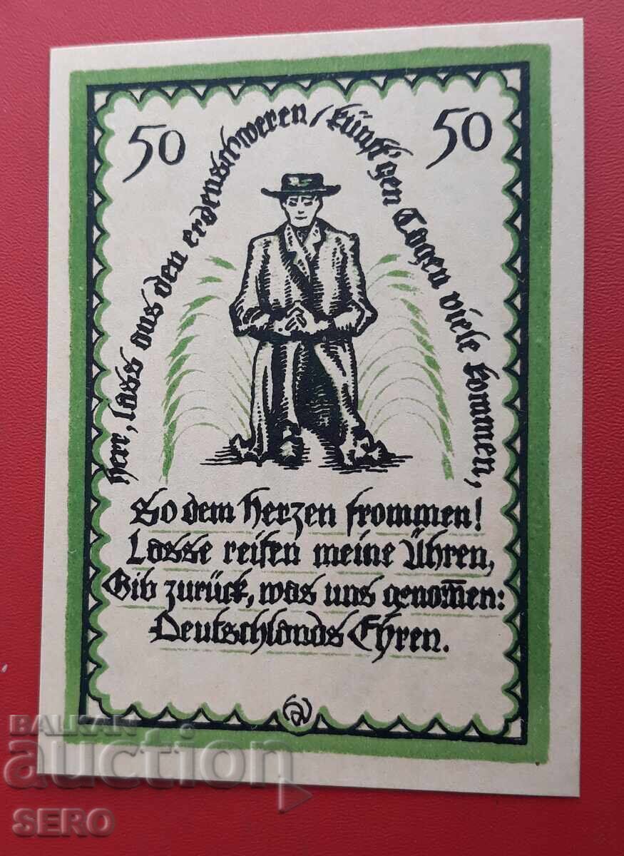 Bancnotă-Germania-Westfalia-50 pfennig 1921 cu preț 2.00 BGN | € 1.02 Bancnotă-Germania-Westfalia-50 pfennig 1921 cu preț 2.00 BGN | € 1.02