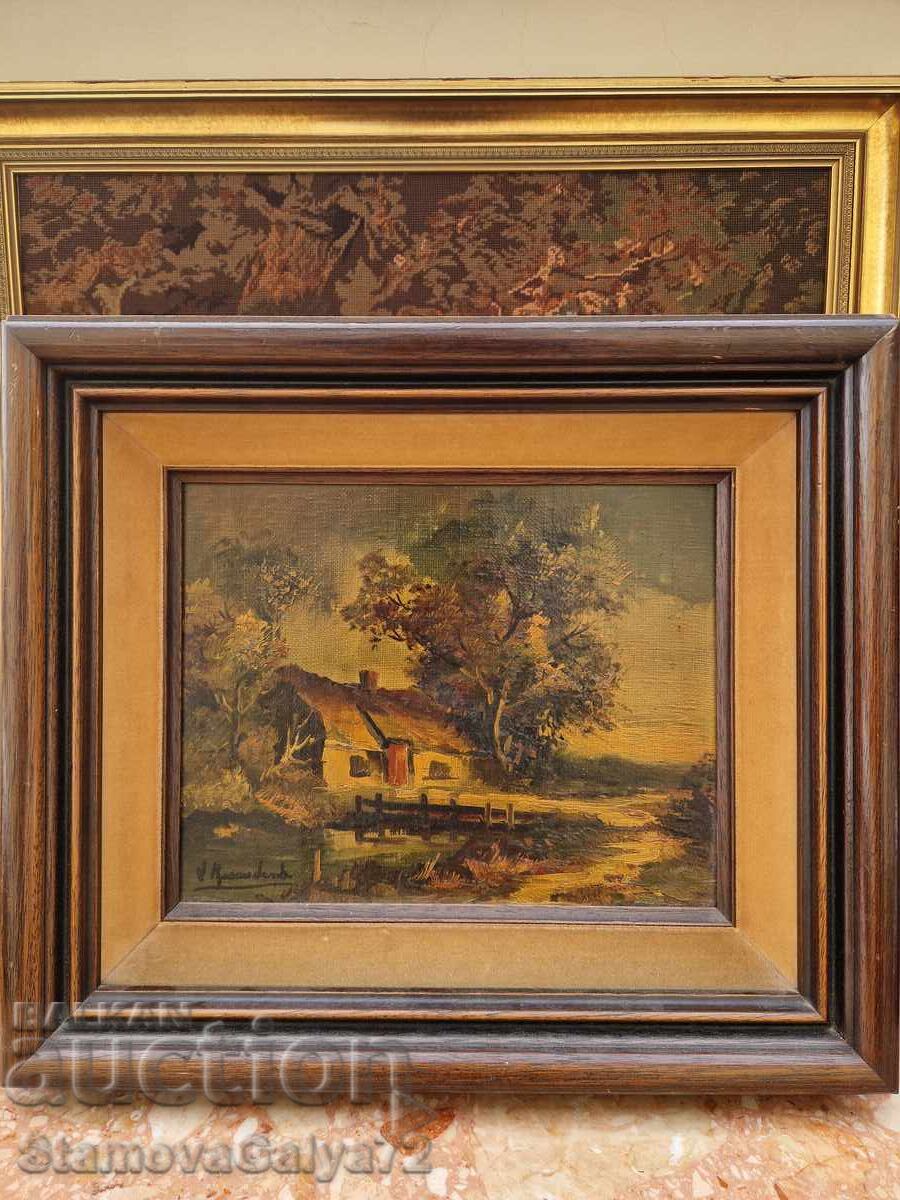 Licitație Frumos pictură antică belgiană în ulei pe pânză Licitație Frumos pictură antică belgiană în ulei pe pânză