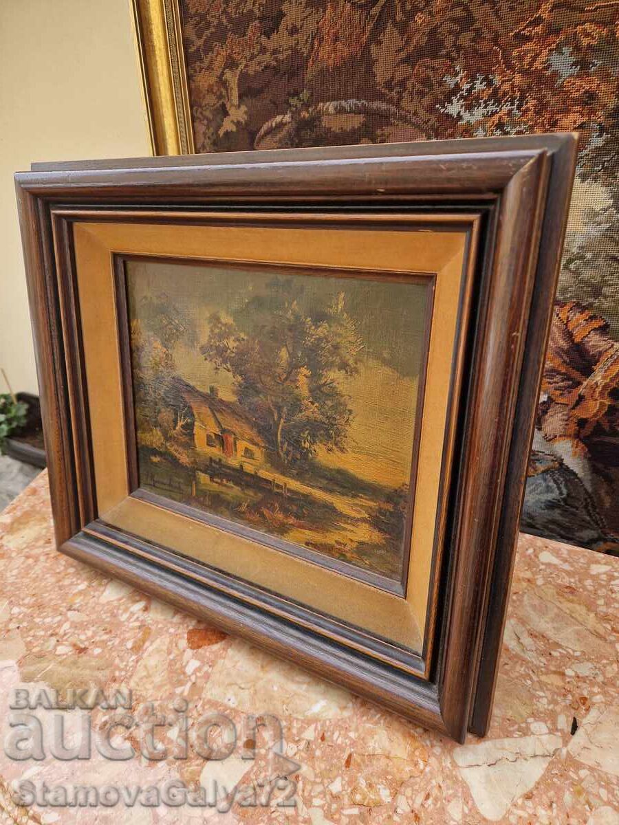 Frumos pictură antică belgiană în ulei pe pânză - 7 Frumos pictură antică belgiană în ulei pe pânză - 7