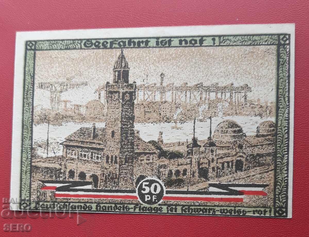 Banknote-Germany-Hamburg-50 pfennig 1921 with price 2.00 BGN | € 1.02