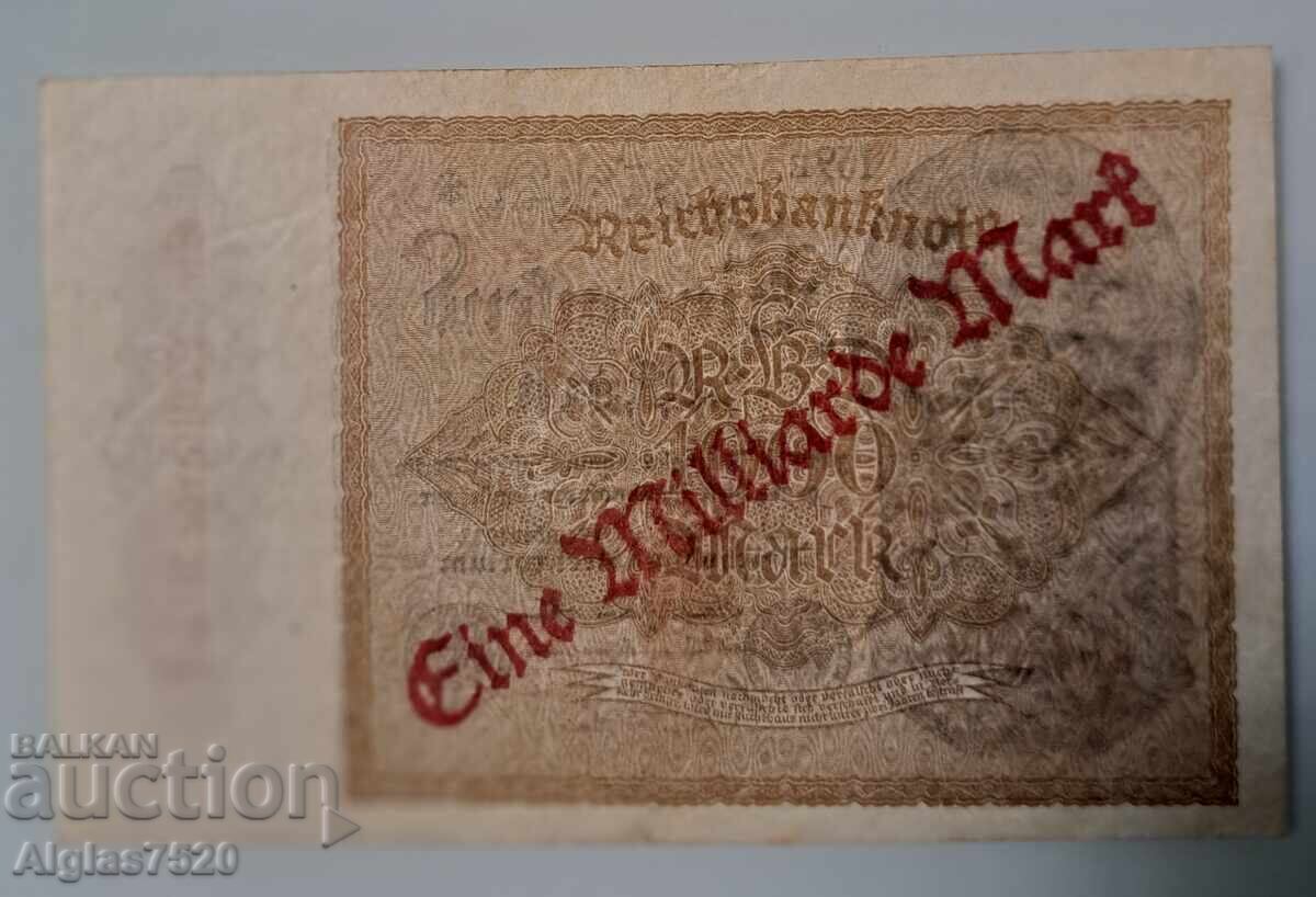 Auction 1 Billion German Reichsmarks UNC Auction 1 Billion German Reichsmarks UNC