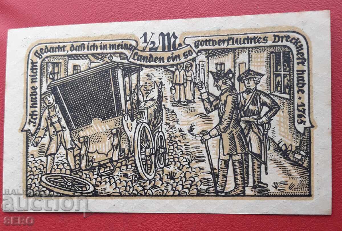 Bancnotă-Germania-Brandenburg-Strausberg-1/2 marcă 1921