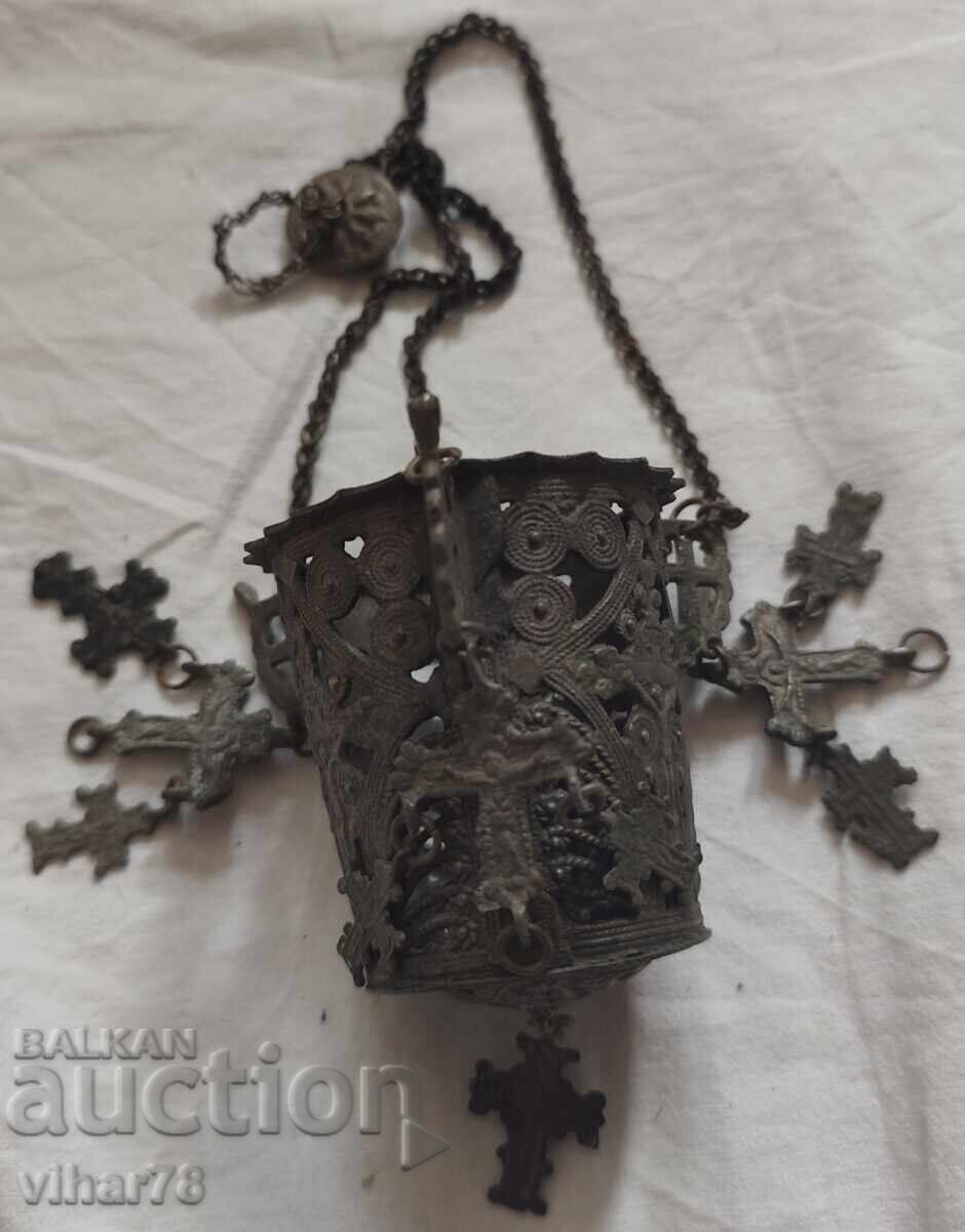 Δημοπρασία Παλαιό οικιακό χάλκινο καντήλι