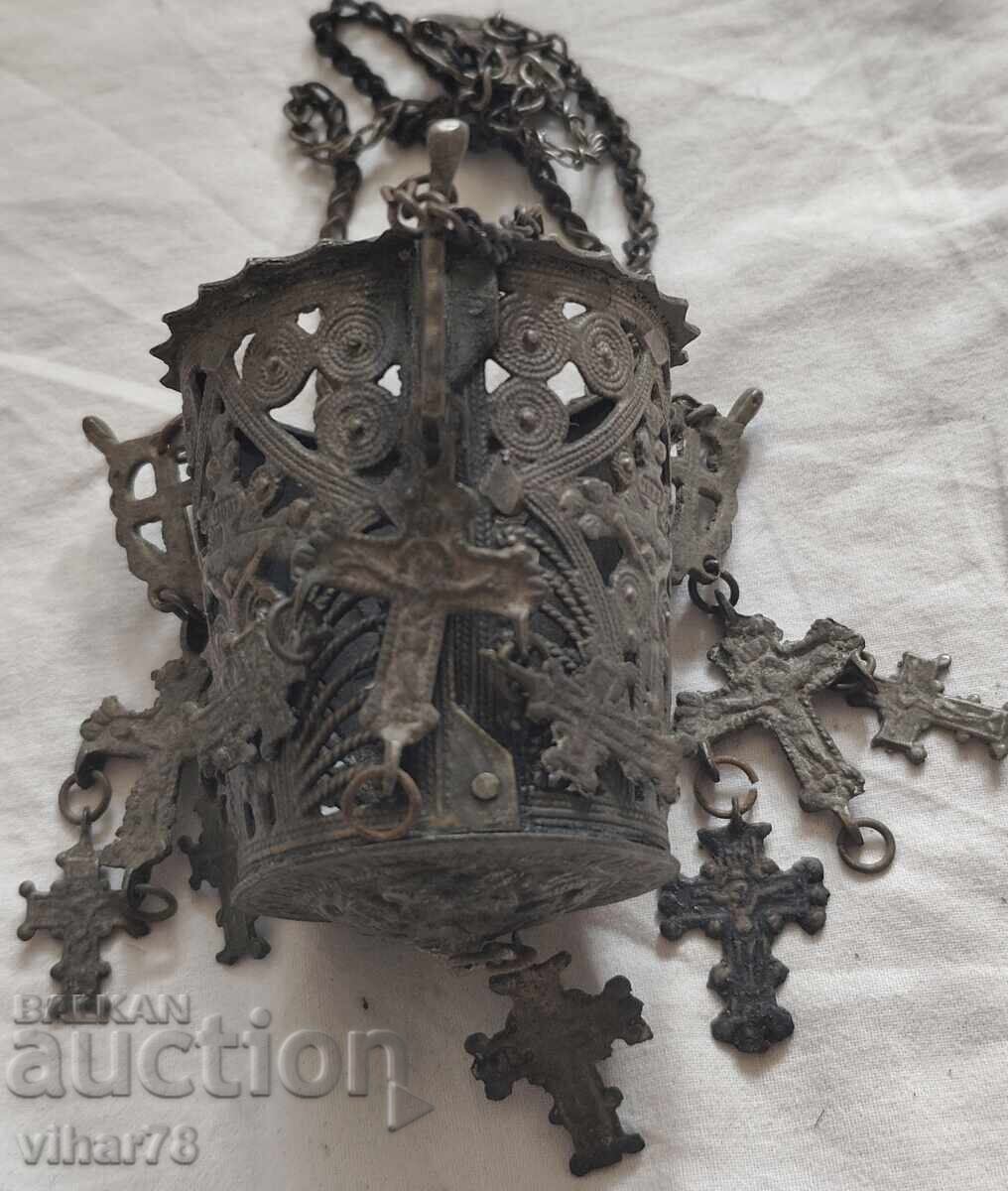 Παλαιό οικιακό χάλκινο καντήλι - 5