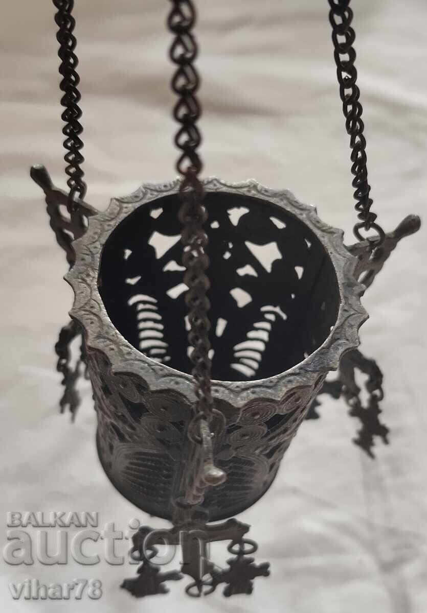 Παλαιό οικιακό χάλκινο καντήλι - 6