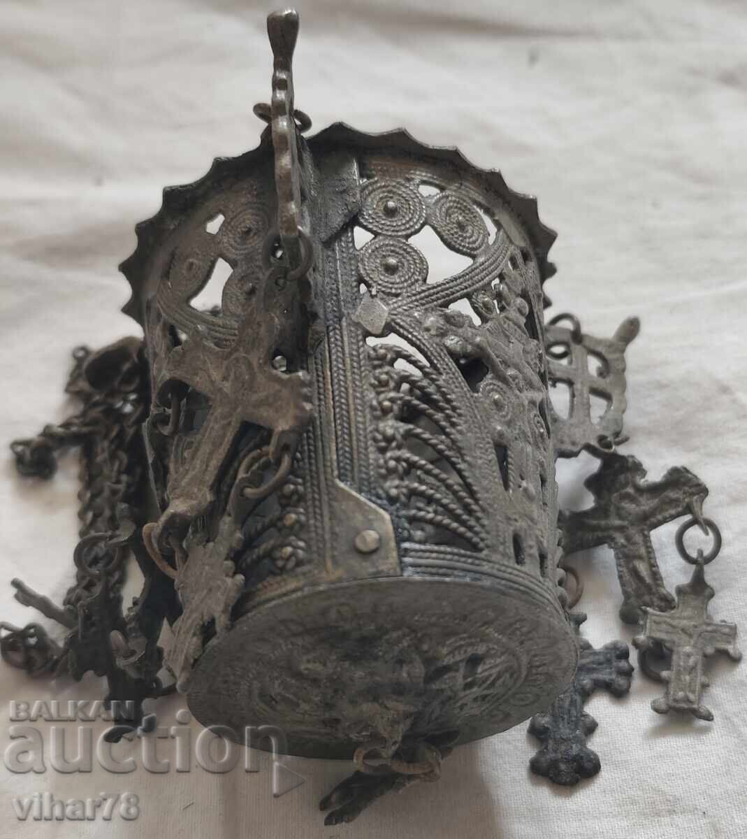 Παλαιό οικιακό χάλκινο καντήλι - 7