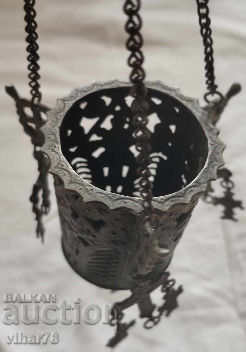 Παλαιό οικιακό χάλκινο καντήλι