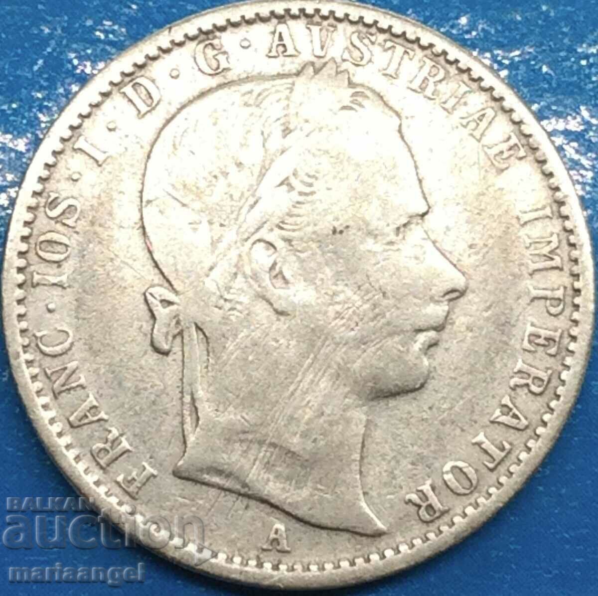 Austria 1/4 florin 1859 A - Vienna Franz Joseph silver Patina - 6 Austria 1/4 florin 1859 A - Vienna Franz Joseph silver Patina - 6