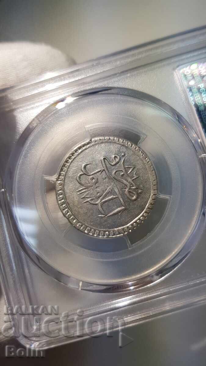 AU 55 Monedă rară turcească, otomană din argint 10 para 1772 - 7