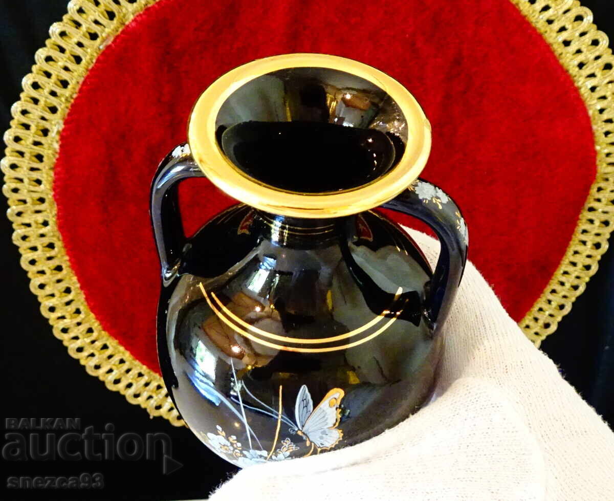 Ελληνική πορσελάνινη βάζα, κανάτα με 24 καράτια χρυσό - 5