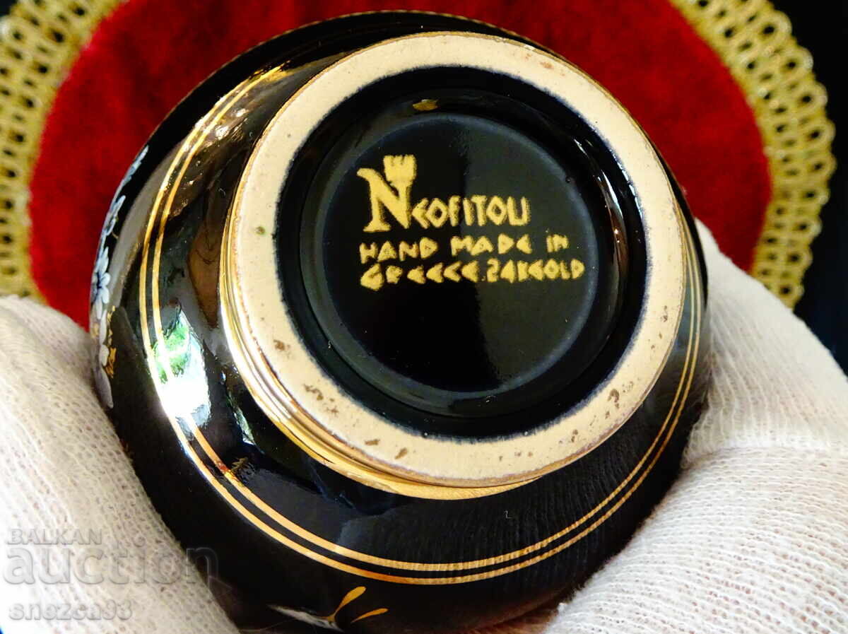 Ελληνική πορσελάνινη βάζα, κανάτα με 24 καράτια χρυσό - 7