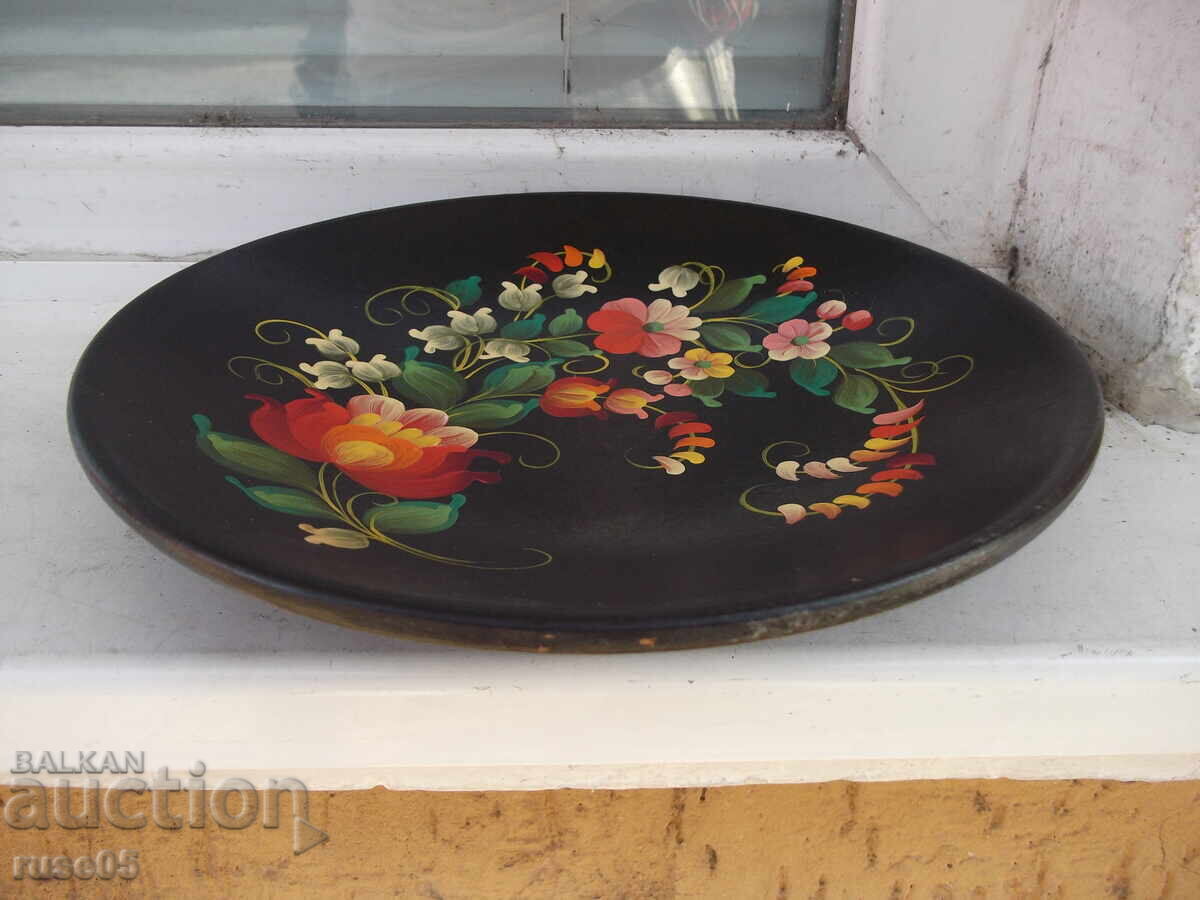 Чиния дървена рисувана съветска - 5