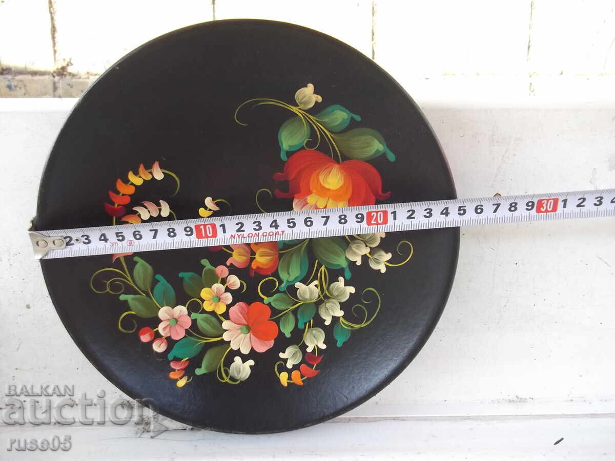 Чиния дървена рисувана съветска - 7