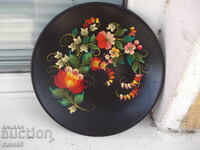 Farfurie din lemn pictată sovietică