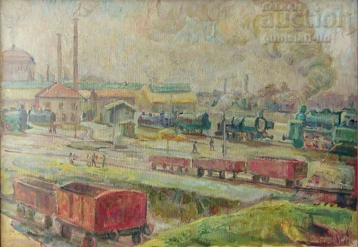 Poza, „Sofia-vechea gară”, art. G. Lozev, 1960 cu preț 2100.00 BGN | € 1073.71 Poza, „Sofia-vechea gară”, art. G. Lozev, 1960 cu preț 2100.00 BGN | € 1073.71