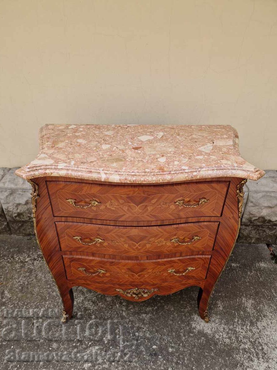 Antique French Commode Chest of Drawers Inlay Marble Bronze with price 663.00 BGN | € 338.99 Antique French Commode Chest of Drawers Inlay Marble Bronze with price 663.00 BGN | € 338.99