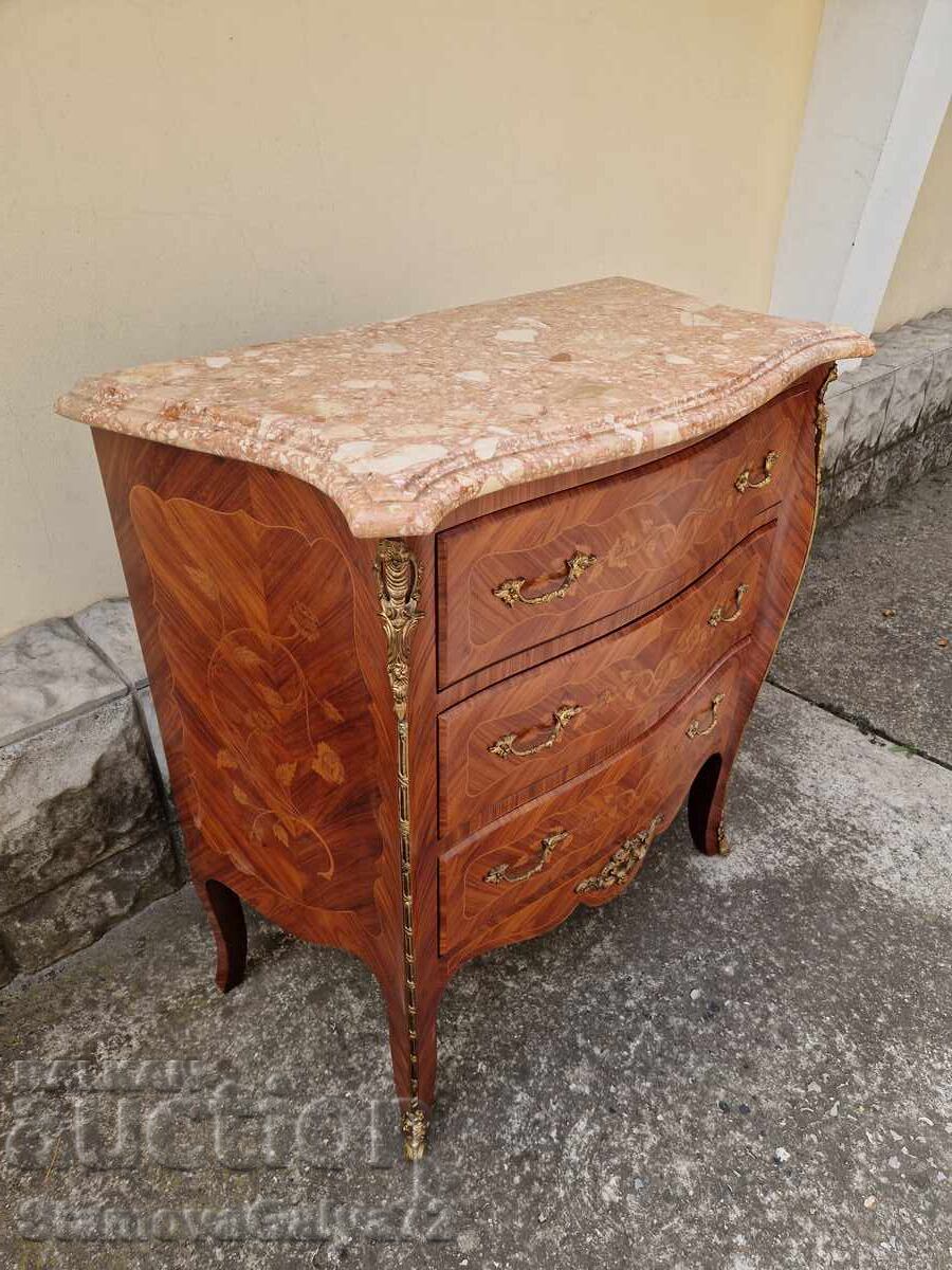 Delivery of Antique French Commode Chest of Drawers Inlay Marble Bronze Delivery of Antique French Commode Chest of Drawers Inlay Marble Bronze