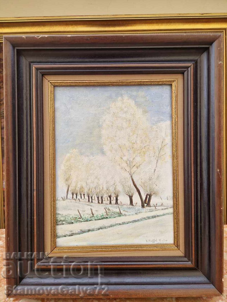 Аукцион Много добра антикварна френска картина масло върху платно