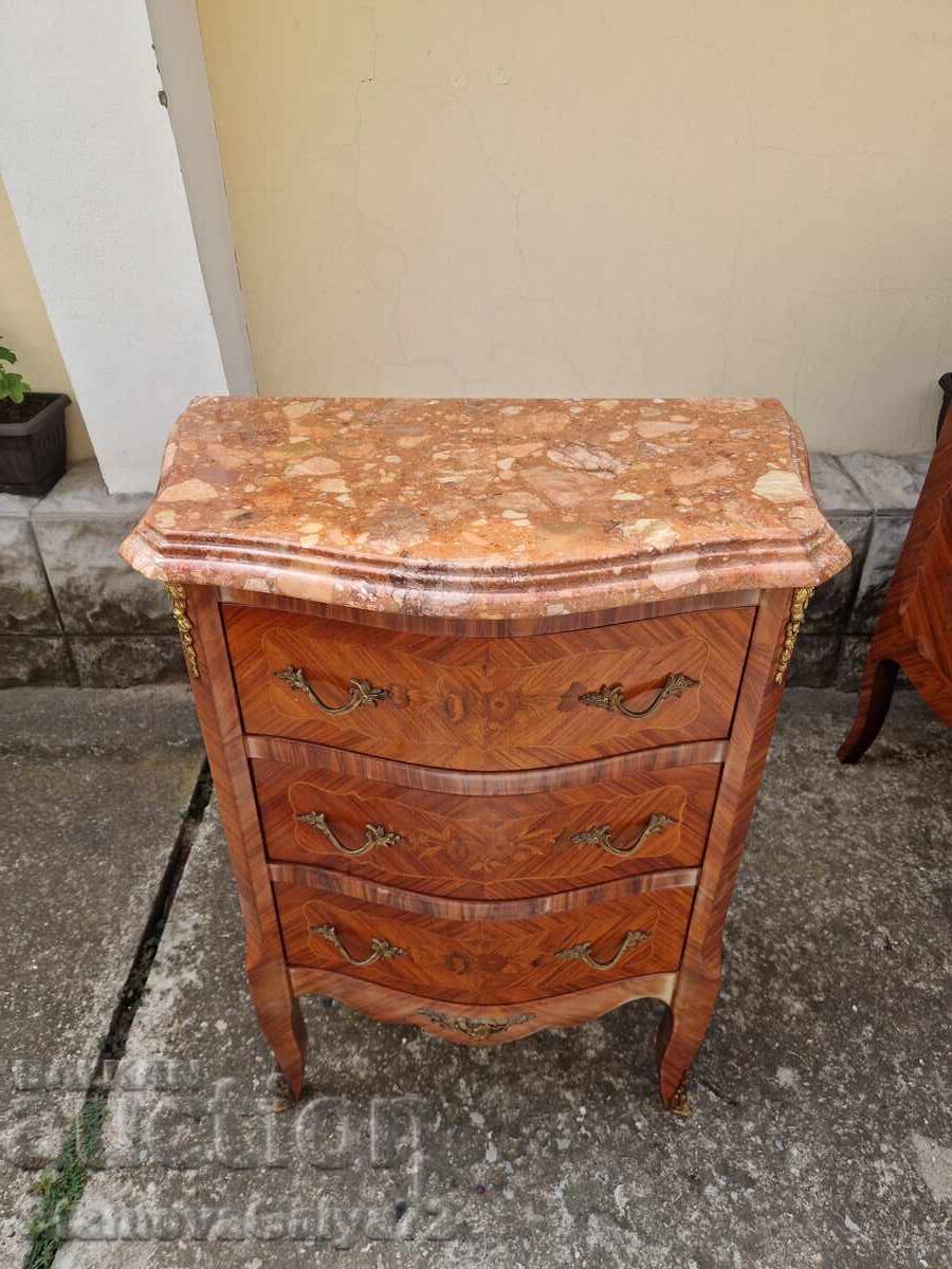 Comodă franceză scrin antic intarsie marmură bronz cu preț € 351.77 | 688.00 BGN