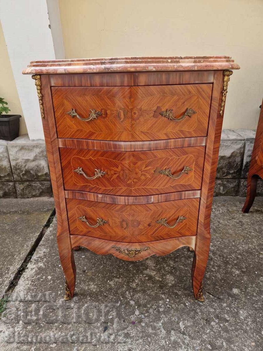 Licitație Comodă franceză scrin antic intarsie marmură bronz Licitație Comodă franceză scrin antic intarsie marmură bronz