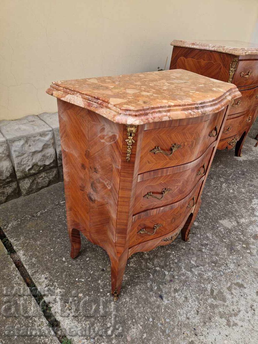 Comodă franceză scrin antic intarsie marmură bronz - 5 Comodă franceză scrin antic intarsie marmură bronz - 5