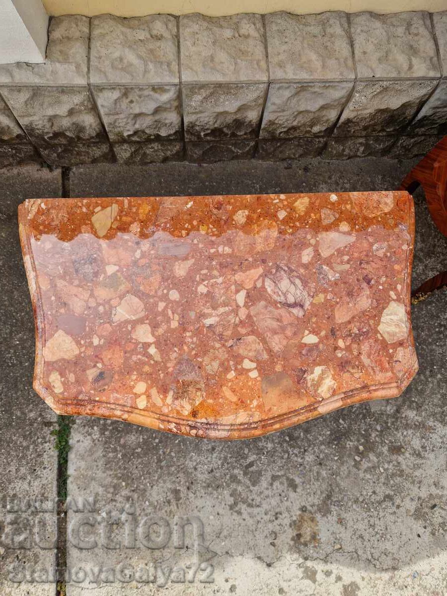 Comodă franceză scrin antic intarsie marmură bronz - 6 Comodă franceză scrin antic intarsie marmură bronz - 6