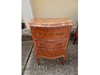Комод френски скрин антикварен интарзия мрамор бронз