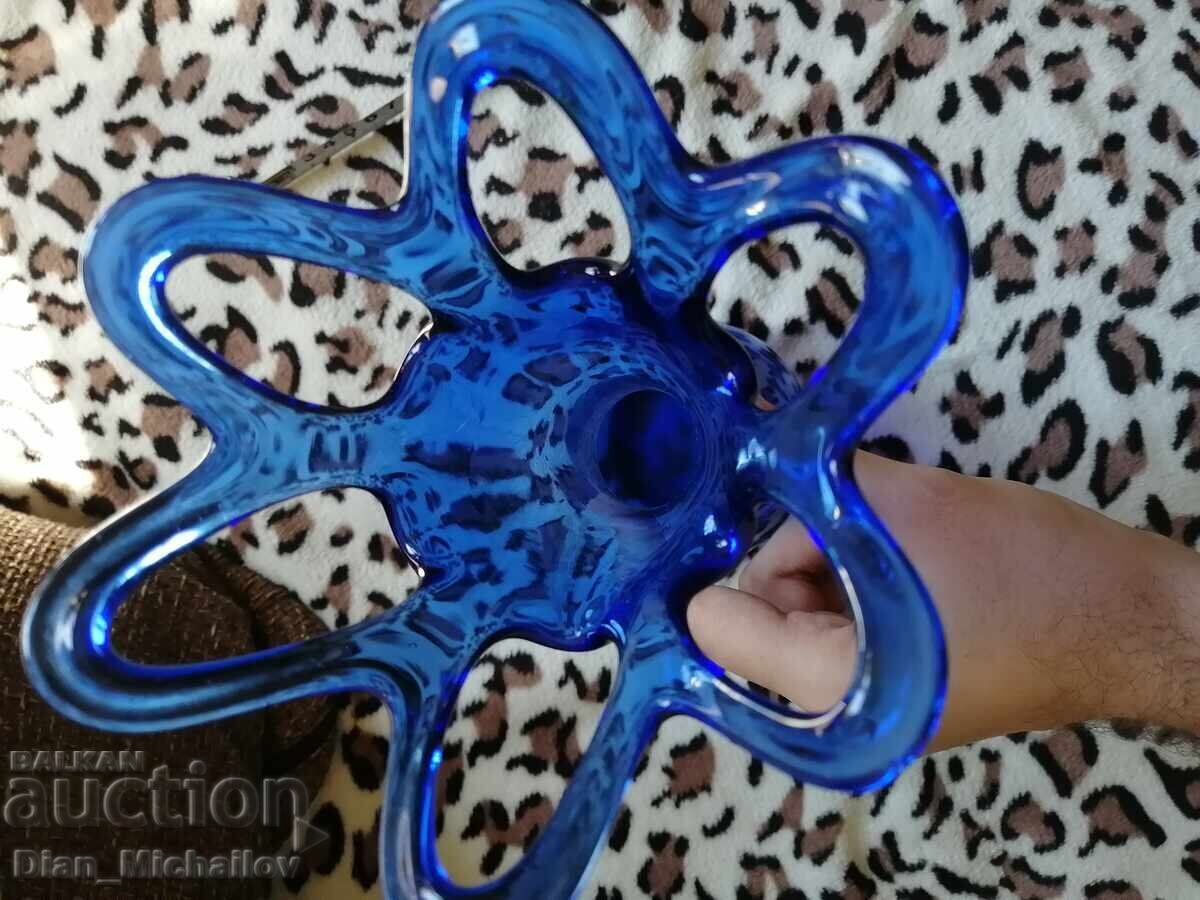 Δημοπρασία Μπλε γυάλινο βάζο