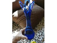Vaza de sticla albastra