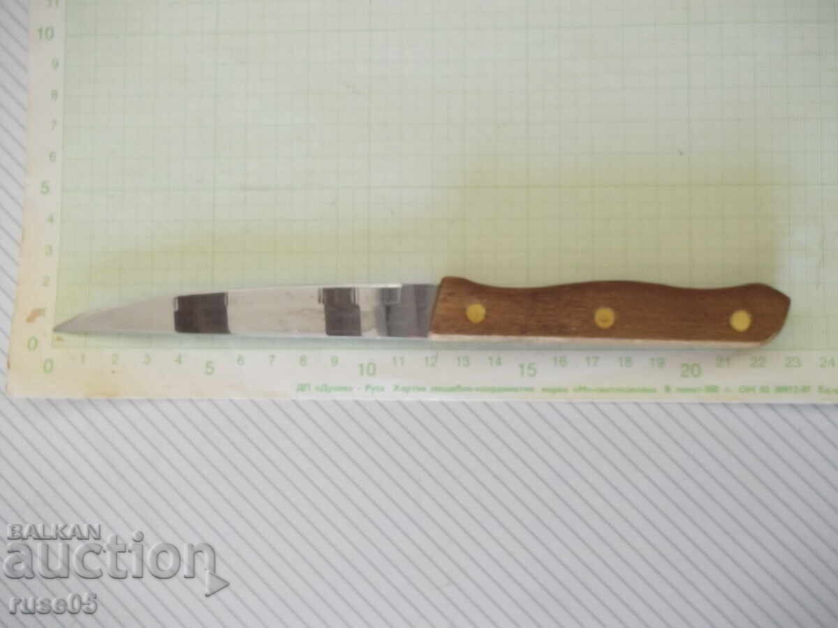Kitchen knife with a wooden handle with price 3.00 BGN | € 1.53 Kitchen knife with a wooden handle with price 3.00 BGN | € 1.53