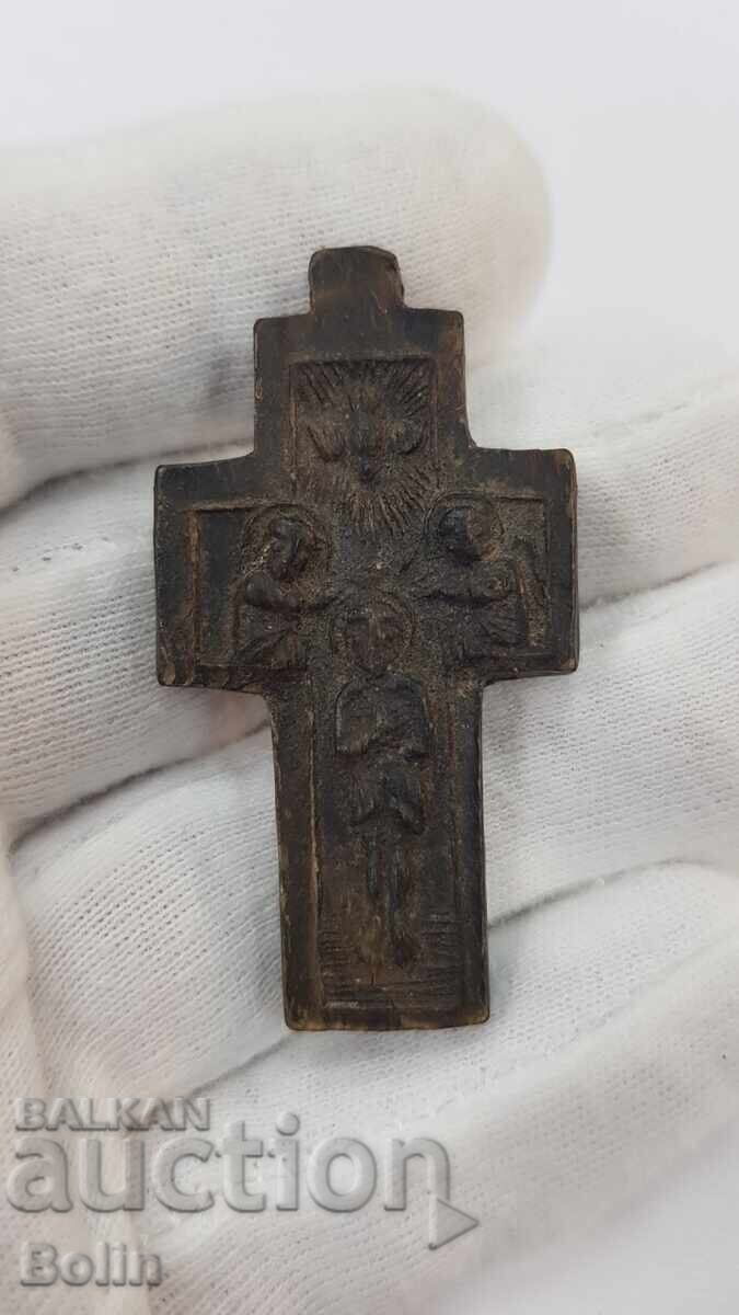 Rare Bulgarian revival cross with Jesus Christ 19th century with price 220.00 BGN | € 112.48