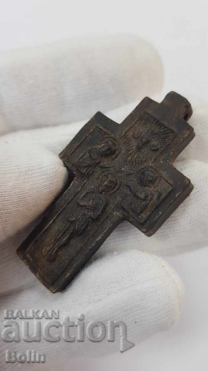 Auction  Rare Bulgarian revival cross with Jesus Christ 19th century