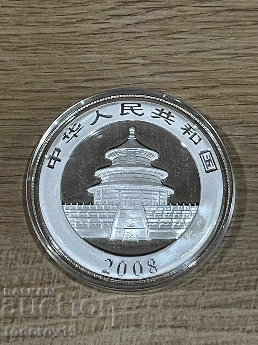 Δημοπρασία 1 ουγκιά. Silver Chinese Panda 2008
