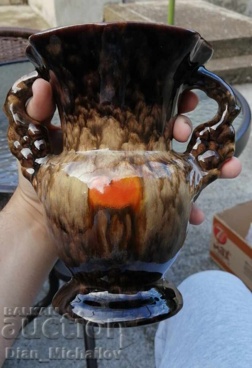 Γερμανικό κεραμικό βάζο υαλωμένο Jasba Ceramic 60s - 5 Γερμανικό κεραμικό βάζο υαλωμένο Jasba Ceramic 60s - 5