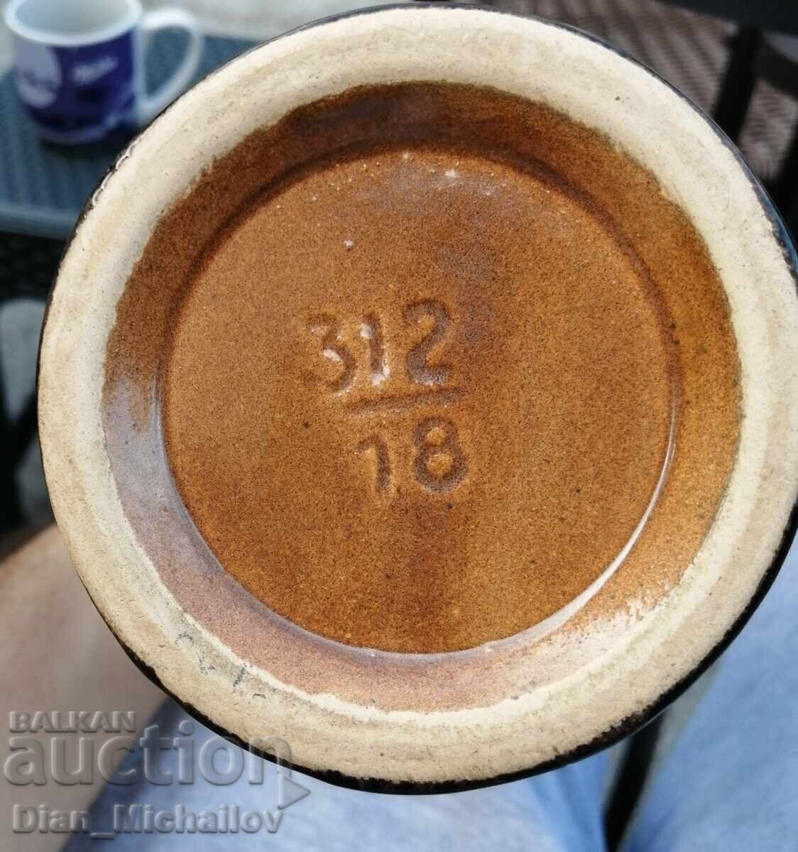 Γερμανικό κεραμικό βάζο υαλωμένο Jasba Ceramic 60s - 6 Γερμανικό κεραμικό βάζο υαλωμένο Jasba Ceramic 60s - 6