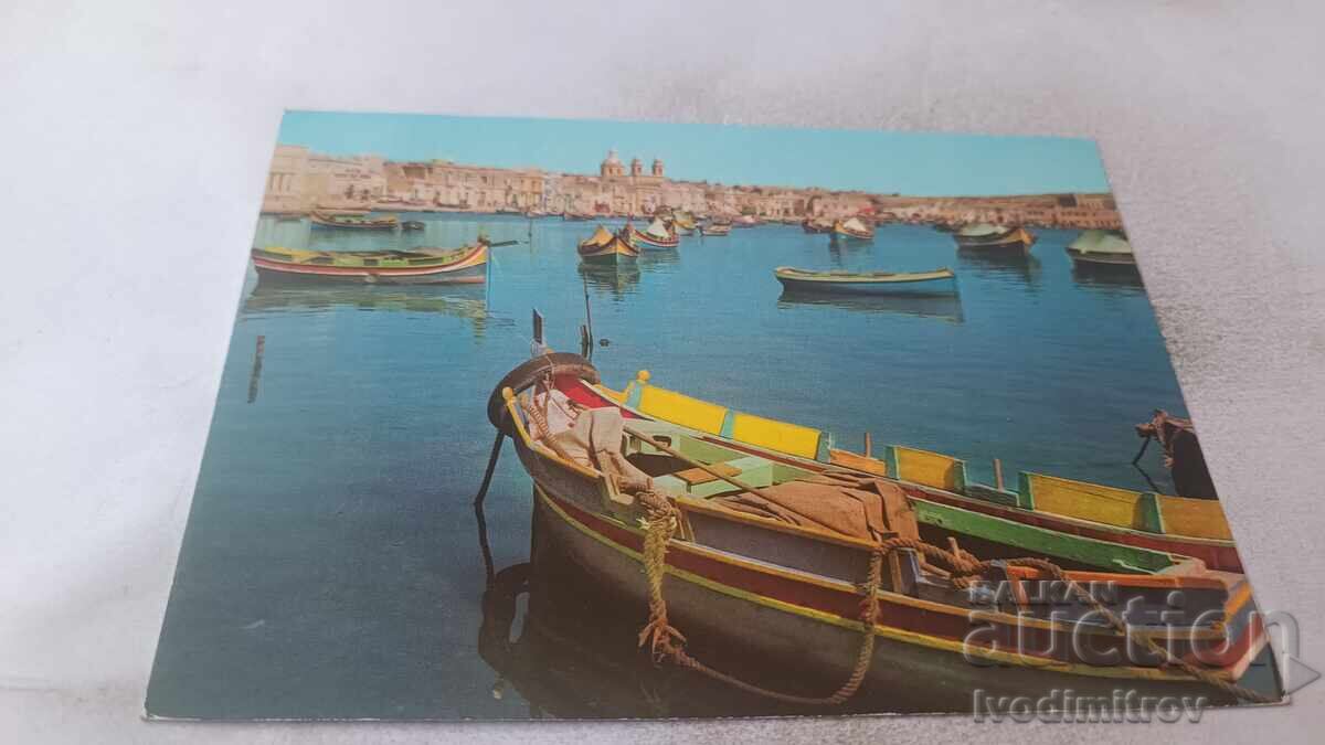 Ταχυδρομική κάρτα ΜΑΛΤΑ Πολύχρωμα αλιευτικά σκάφη 1976