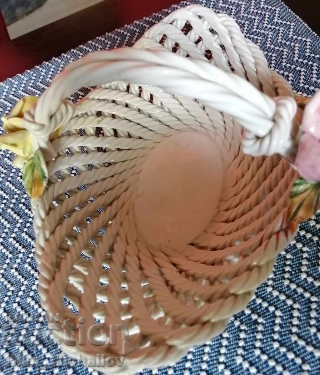 Delivery of Porcelain Basket with Flowers Delivery of Porcelain Basket with Flowers