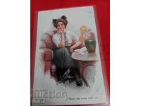 Старинна пощенска картичка 1924г