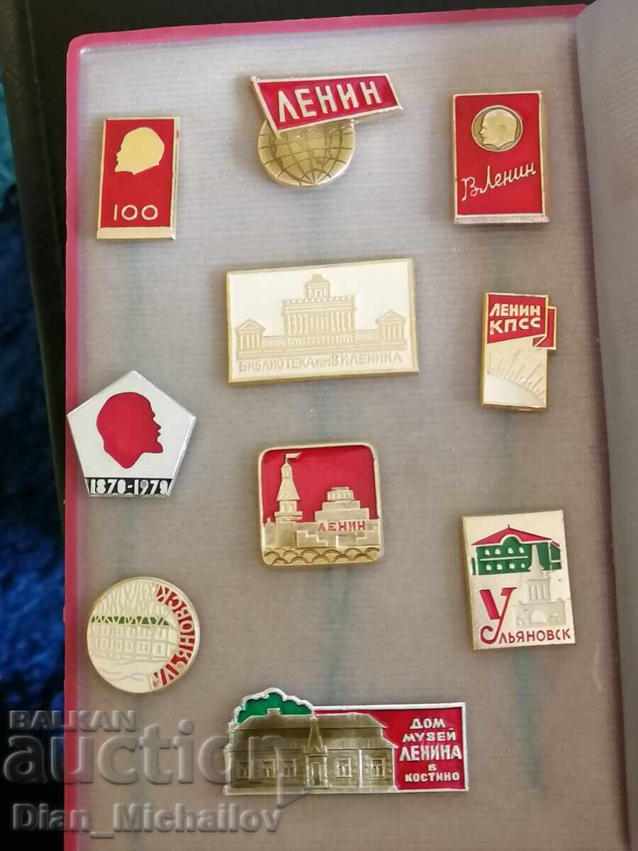 Auction  Notebook for badges Lenin with 22 badges