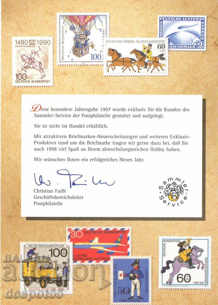 Δημοπρασία 1997. Γερμανία. Ημέρα της γραμματοσήμου. Κάρτα Μάξιμουμ