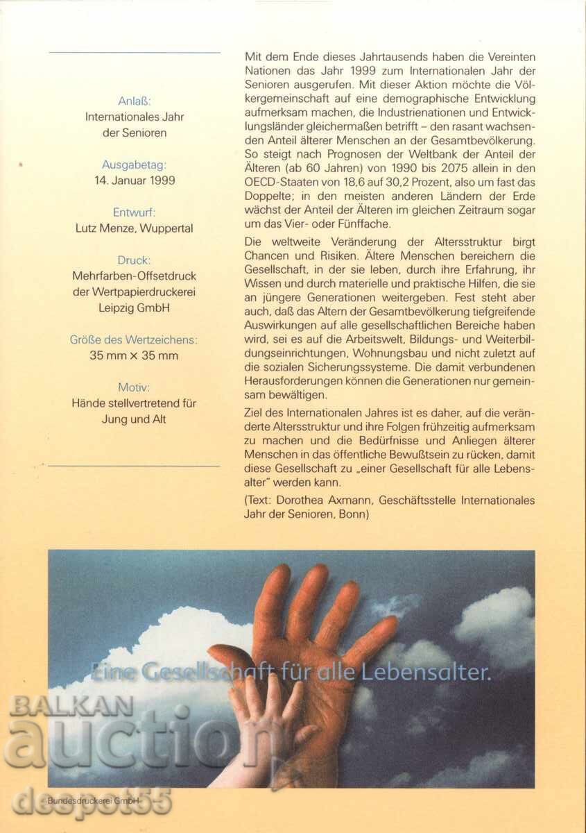 1999. Germany. Year of the Elderly. Maximum Card with price 1.30 BGN | € 0.66