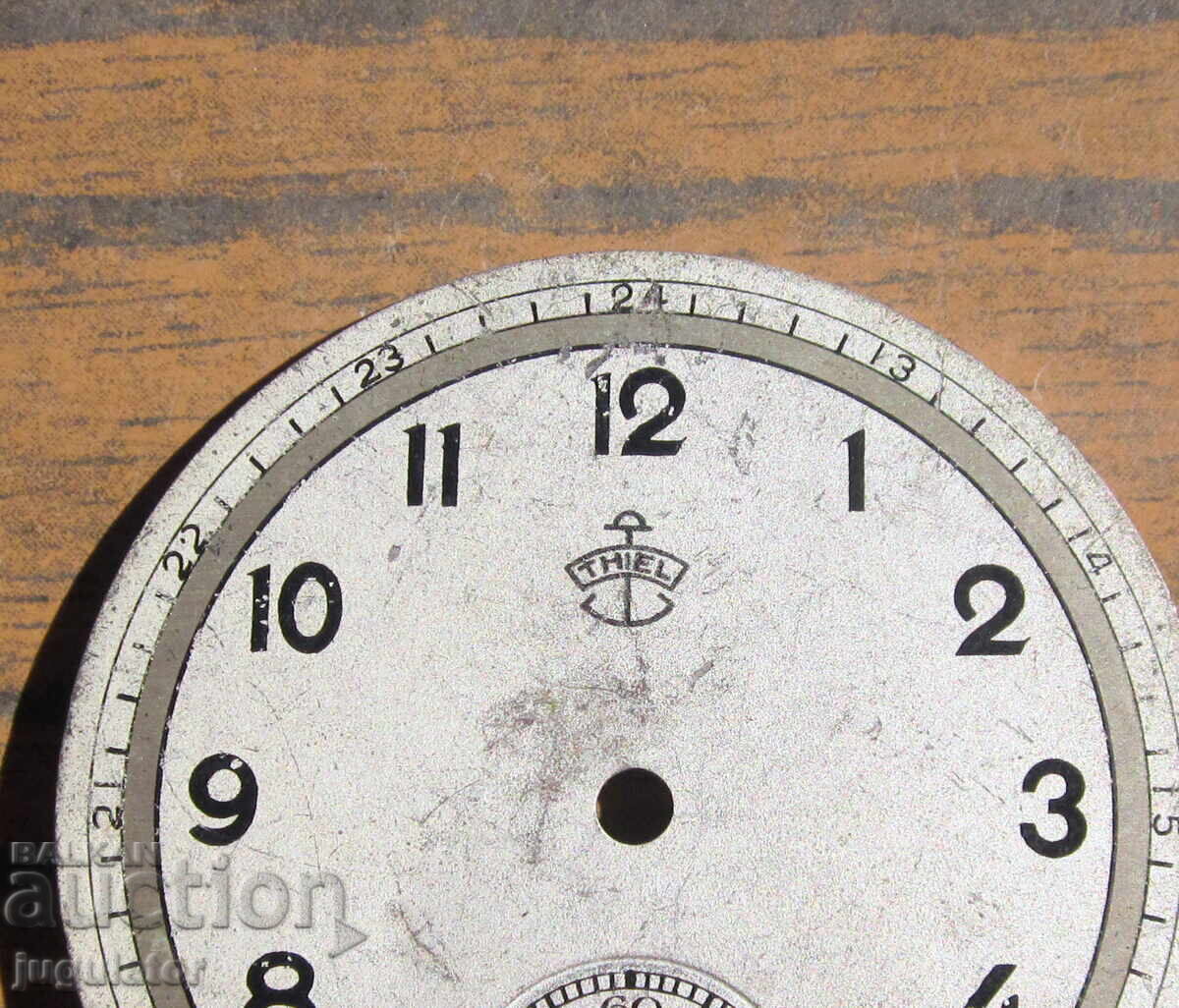 Auction Original metal dial for a THIEL pocket watch Auction Original metal dial for a THIEL pocket watch