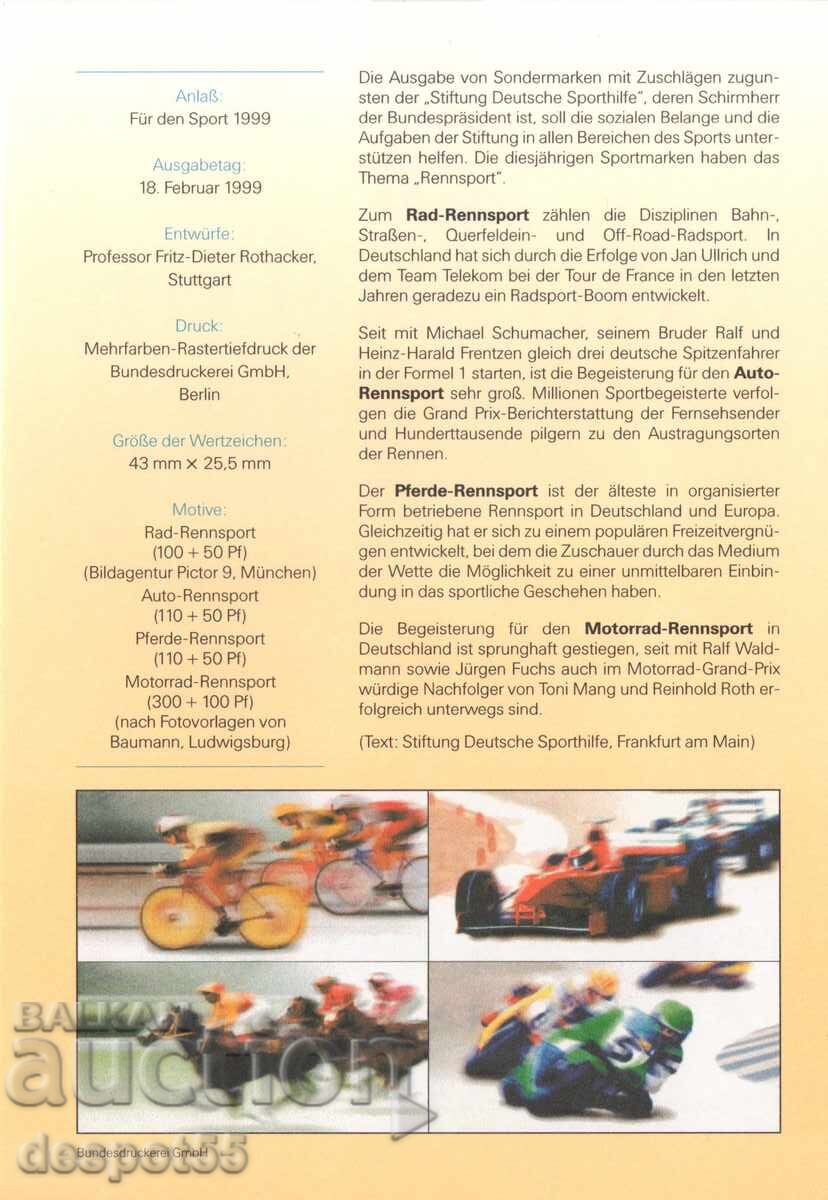 1999 Germany. Charity Series - Sport. Maximum Card with price 2.30 BGN | € 1.18 1999 Germany. Charity Series - Sport. Maximum Card with price 2.30 BGN | € 1.18