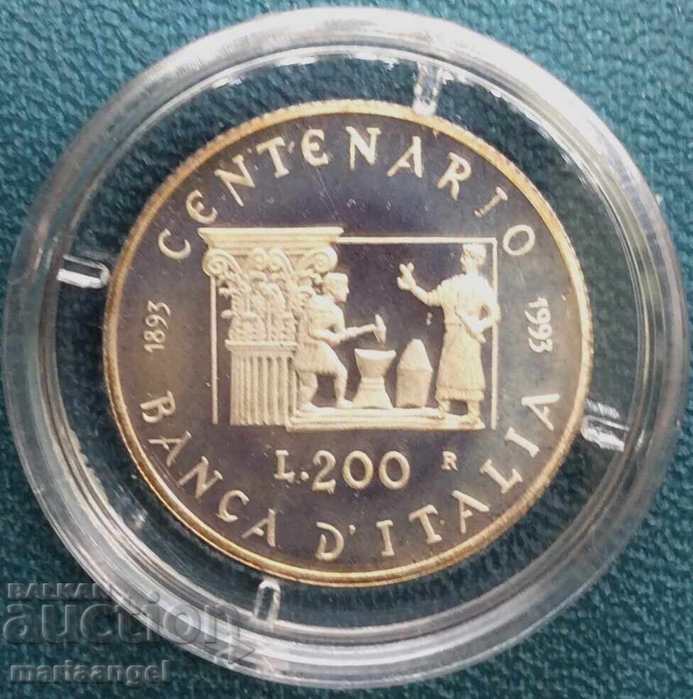 200 λίρες 1993 Ιταλία 100 γρ. σε τράπεζα "Ιταλία" UNC PROOF - 7