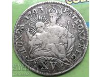 Hungary 15 Kreuzer 1743 Patron of Hungary / Maria Theresa Silver