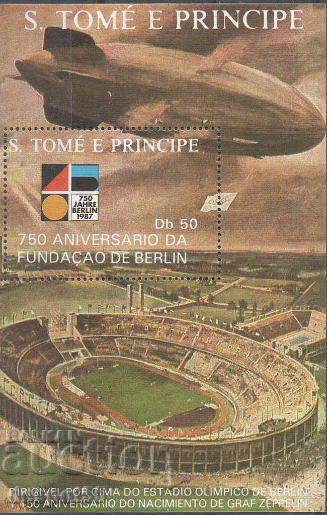 1988. São Tomé și Príncipe. Ferdinand Graf von Zeppelin. Bloc