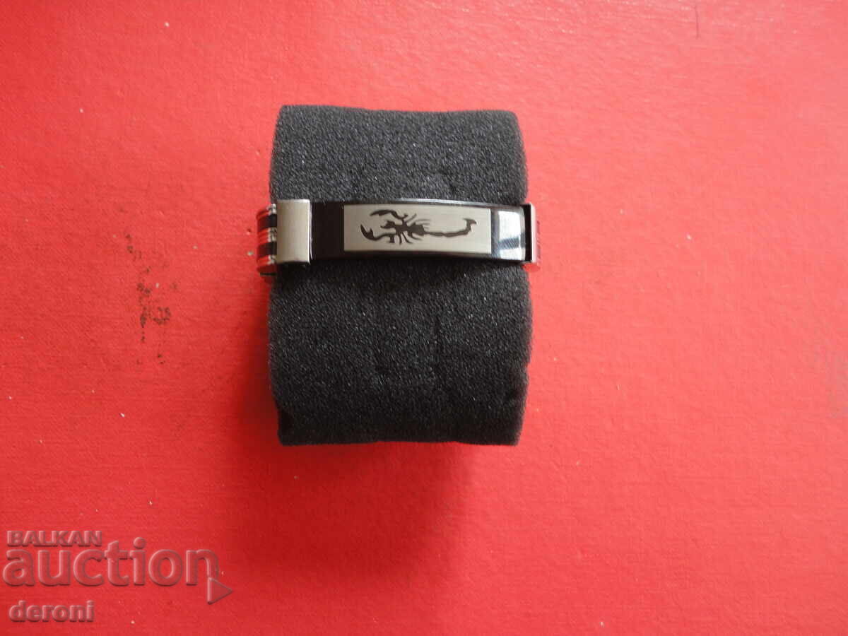 Невероятна гривна медицинска стомана Скорпион с емайл - 7