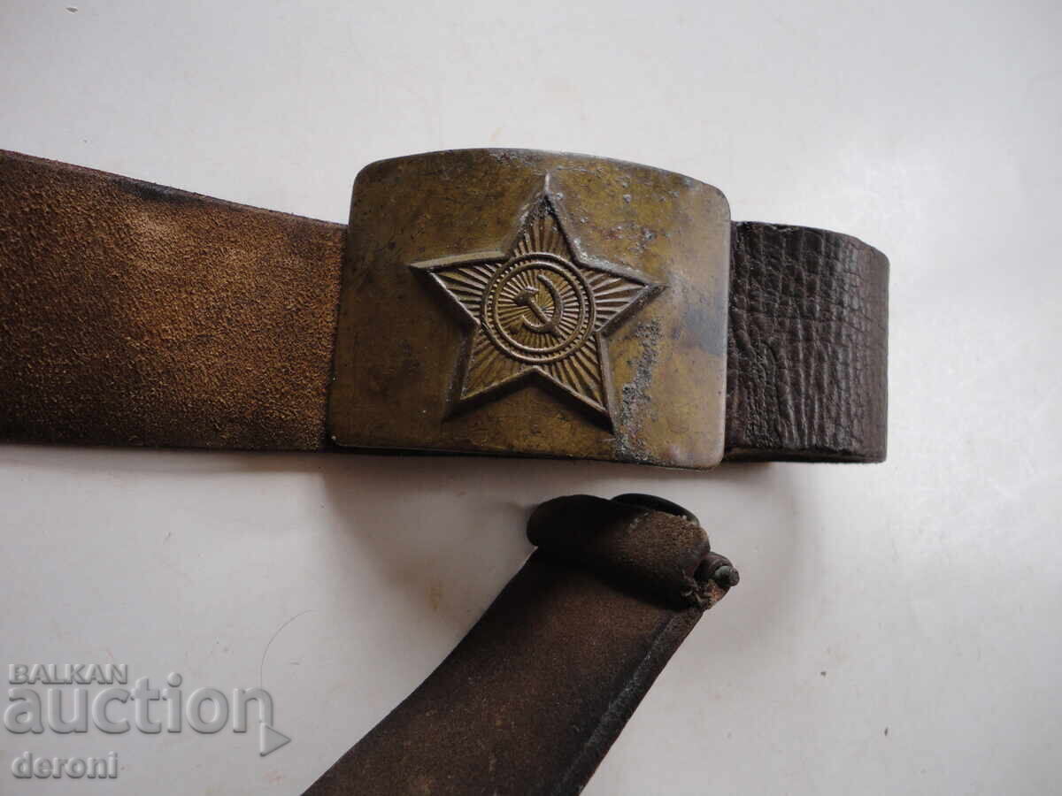 Δημοπρασία Ρωσική στρατιωτική ζώνη με χάλκινη αγκράφα