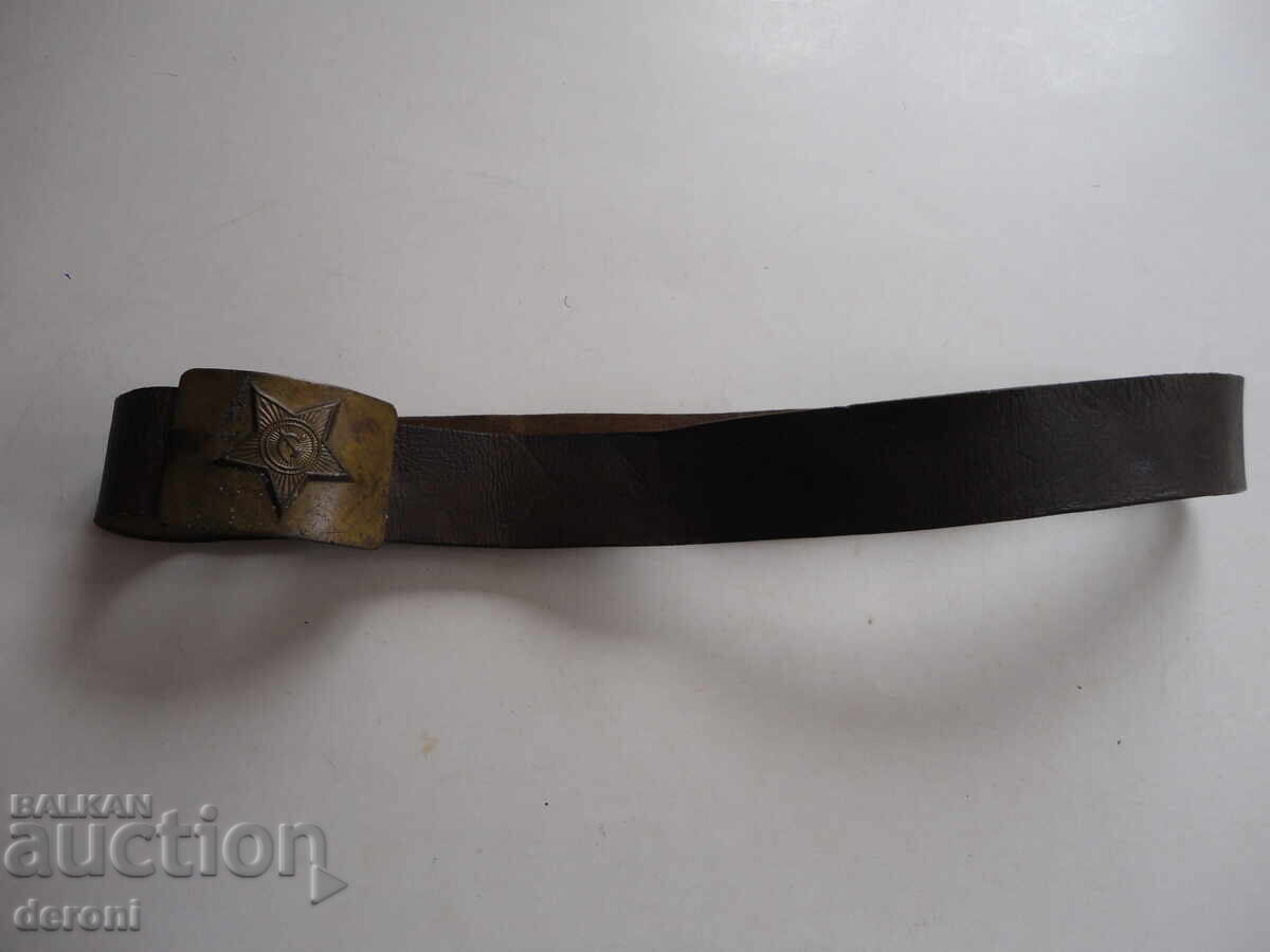 Ρωσική στρατιωτική ζώνη με χάλκινη αγκράφα - 6